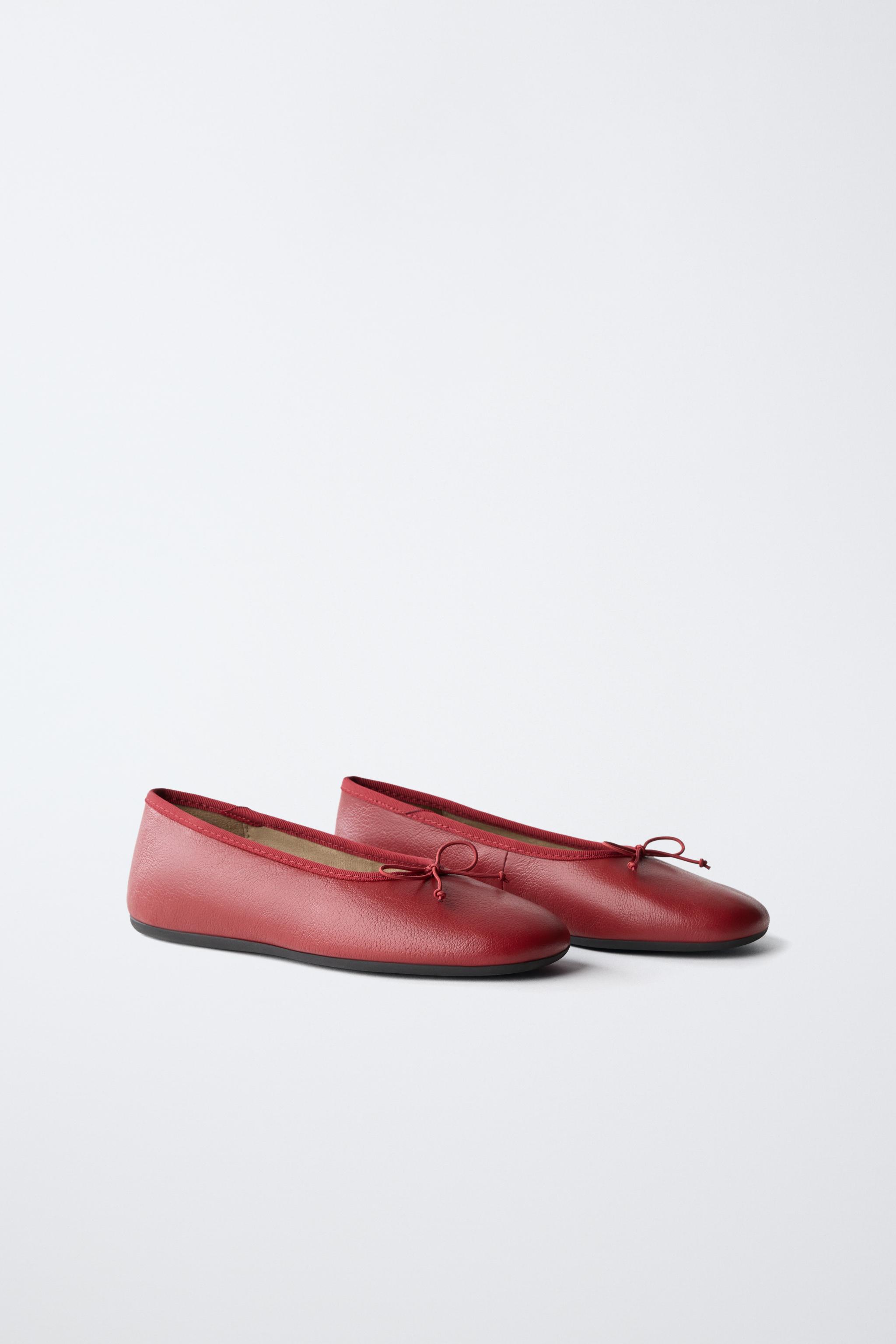 BALLERINES À NŒUD EN CUIR